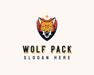 Wild Wolf Shield  logo design