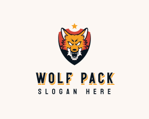 Wolf - Wild Wolf Shield logo design