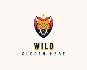 Wild Wolf Shield  logo design