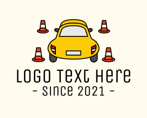 Caution - Car Traffic Cone logo design