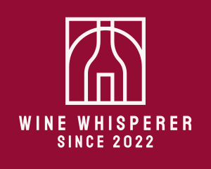 Sommelier - Wine Bottle Outline logo design
