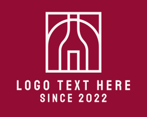 Liquor Store - Wine Bottle Outline logo design