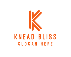 Orange K Outline logo design