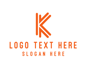 Orange K Outline logo design