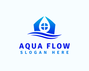 House Water Droplet logo design