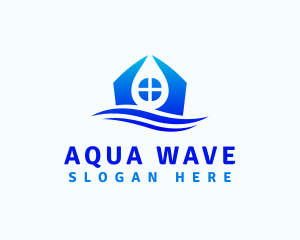 House Water Droplet logo design