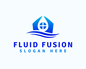 House Water Droplet logo design