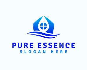 Purification - House Water Droplet logo design