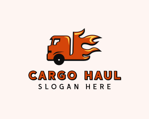 Fire Freight Truck logo design