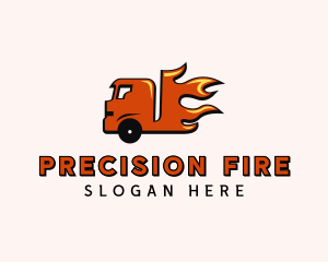 Fire Freight Truck logo design