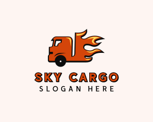 Fire Freight Truck logo design