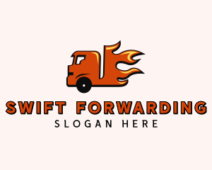 Fire Freight Truck logo design