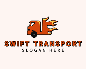 Fire Freight Truck logo design