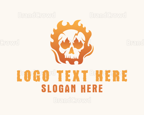Skull Fire Gamer Logo