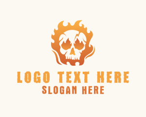 Spooky - Skull Fire Gamer logo design