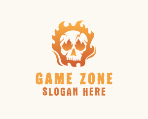 Skull Fire Gamer logo design