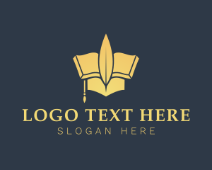 Toga - Education Quill Pen Book logo design