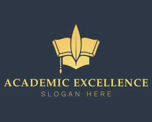 Scholarship - Education Quill Pen Book logo design