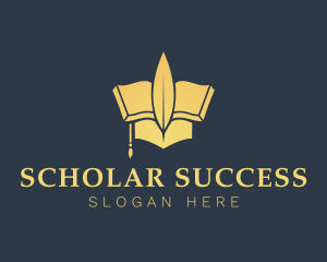 Scholarship - Education Quill Pen Book logo design