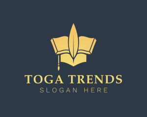 Toga - Education Quill Pen Book logo design