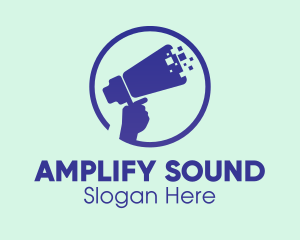 Megaphone - Blue Hand Megaphone logo design