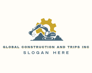 Excavation - Industrial Heavy Equipment Excavator logo design