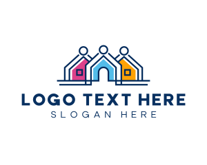 House Family Neighborhood logo design