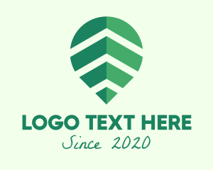 Location - Abstract Green Leaf Location Pin logo design