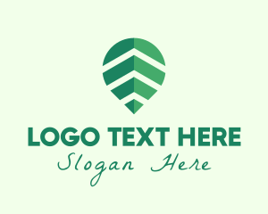 Organic Leaf Location Pin Logo