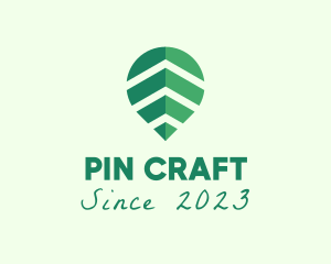 Pin - Organic Leaf Location Pin logo design