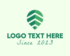 Ecology - Organic Leaf Location Pin logo design