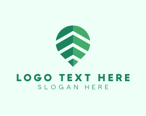 Organic Leaf Location Pin logo design