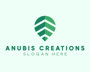 Organic Leaf Location Pin logo design