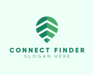 Finder - Organic Leaf Location Pin logo design