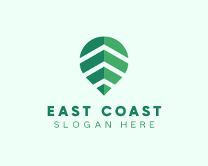 Organic Leaf Location Pin logo design