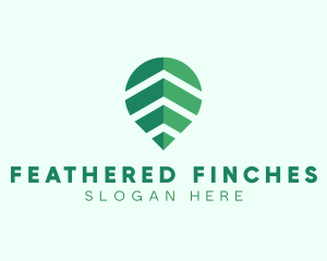 Organic Leaf Location Pin logo design