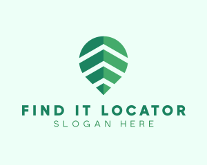 Organic Leaf Location Pin logo design