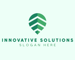 Organic Leaf Location Pin logo design