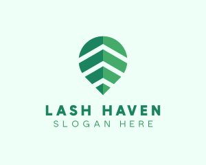 Organic Leaf Location Pin logo design