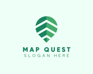 Organic Leaf Location Pin logo design