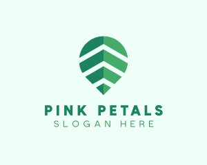 Organic Leaf Location Pin logo design