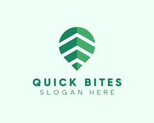 Organic Leaf Location Pin logo design