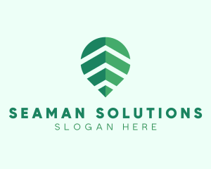 Organic Leaf Location Pin logo design