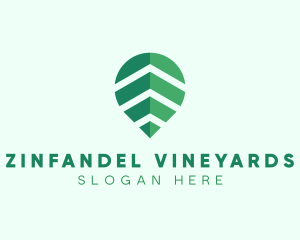 Organic Leaf Location Pin logo design