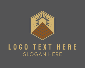 Egyptian - Egyptian Pyramid Structure logo design