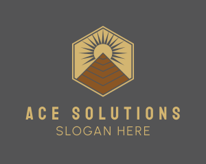 Egyptian Pyramid Structure logo design