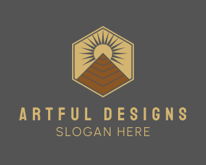 Egyptian Pyramid Structure logo design