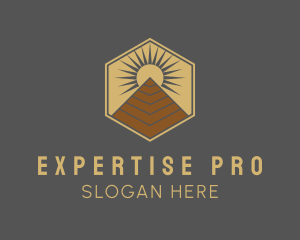 Egyptian Pyramid Structure logo design