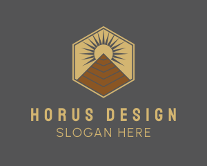 Egyptian Pyramid Structure logo design