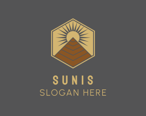 Egyptian Pyramid Structure logo design